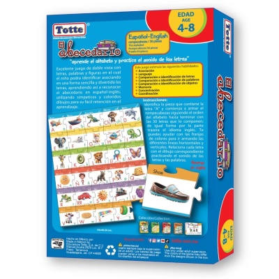 Aprende El Abecedario   biling  e   Rompecabezas con 30Piezas 